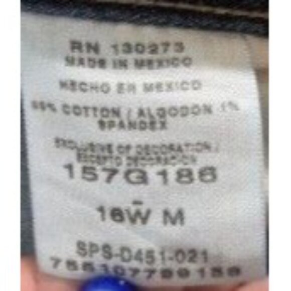 Riders By Lee Womens Jeans 16W Mid-Rise Stretch Denim Blue - Picture 4 of 6